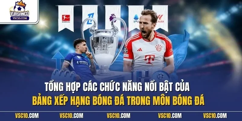 Tổng hợp các chức năng nổi bật của bảng xếp hạng bóng đá trong môn bóng đá