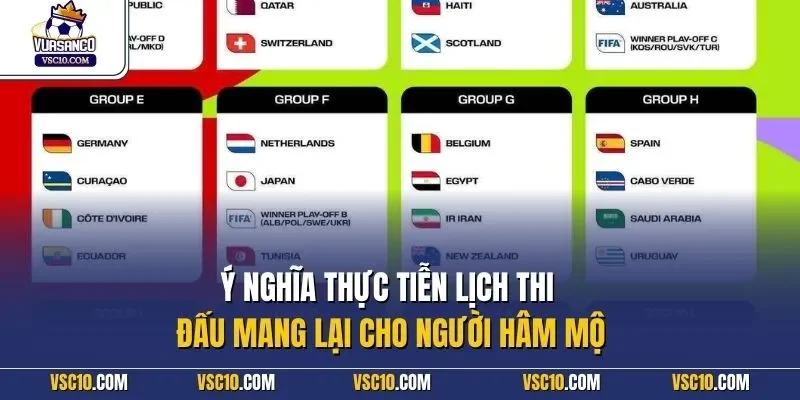 Ý nghĩa thực tiễn lịch thi đấu mang lại cho người hâm mộ